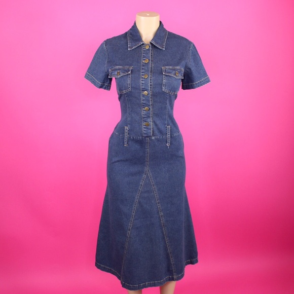 forenza denim dress Forenza Shirt Dress Denim side lace ties
